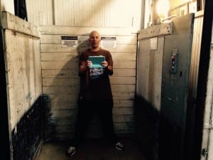 Field, the director of Blackball Universe, stands in the freight elevator that was home to Fantastic Negrito's Tiny Desk Concert Contest video
